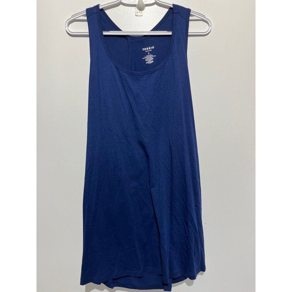 Torrid Active Navy Blue‎ Racerback Tank Top Plus Size 3 Cotton Modal Scoop Neck